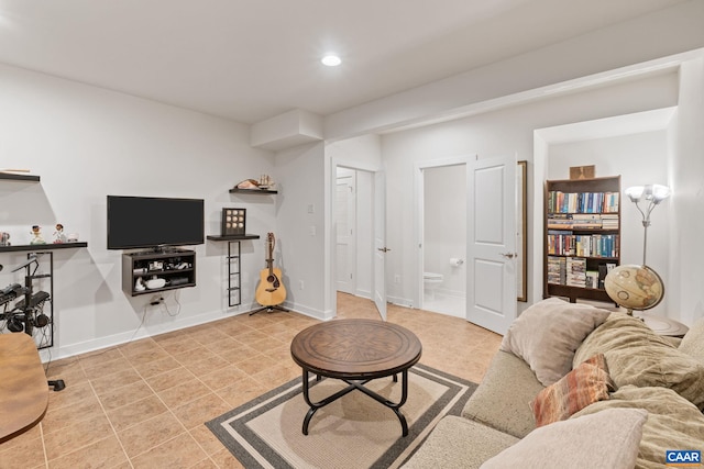 2126 Sundown Pl, Charlottesville, VA 22911 - living area with recessed lighting and light tile patterned flooring