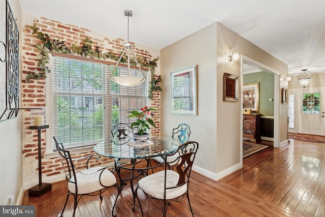 176 Windgate Dr, Chester Springs, PA 19425 - dining area with wood-type flooring and a chandelier