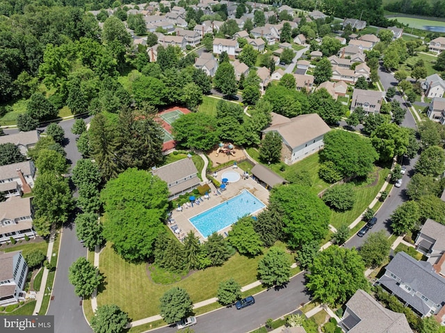 176 Windgate Dr, Chester Springs, PA 19425 - aerial perspective of suburban area featuring a pool area