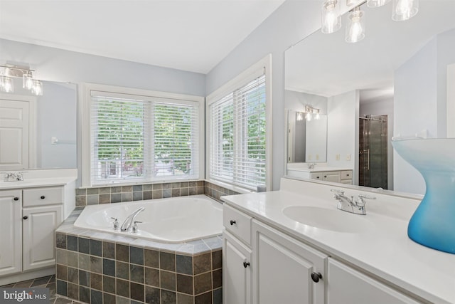176 Windgate Dr, Chester Springs, PA 19425 - bathroom featuring a bath, two vanities, and a shower stall
