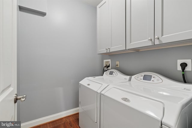 176 Windgate Dr, Chester Springs, PA 19425 - laundry area with cabinet space, independent washer and dryer, and dark wood-type flooring