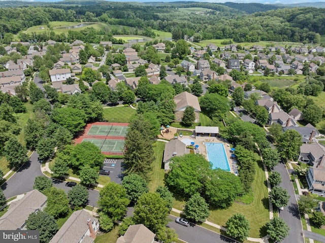 176 Windgate Dr, Chester Springs, PA 19425 - aerial view of residential area featuring a pool area
