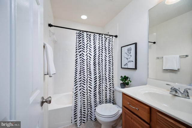 1201 Preserve Ln, Fredericksburg, VA 22401 - full bathroom with vanity, shower / tub combo with curtain, and tile patterned floors