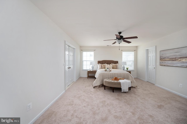 1201 Preserve Ln, Fredericksburg, VA 22401 - bedroom with multiple windows, carpet floors, and ceiling fan