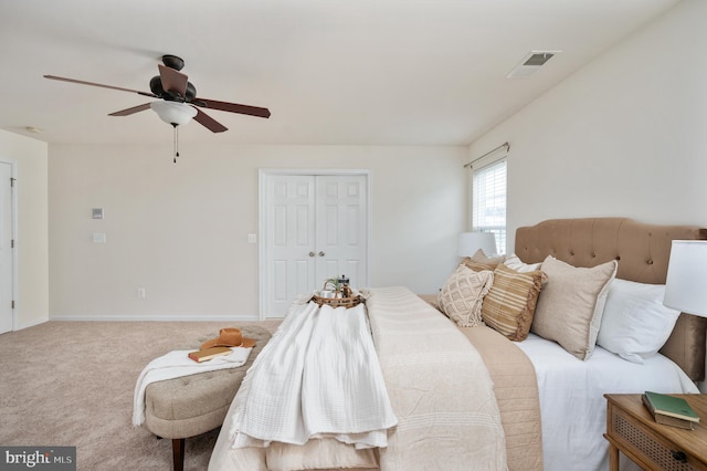 1201 Preserve Ln, Fredericksburg, VA 22401 - bedroom featuring ceiling fan, carpet floors, and a closet