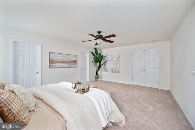 1201 Preserve Ln, Fredericksburg, VA 22401 - bedroom featuring a closet, carpet, and ceiling fan