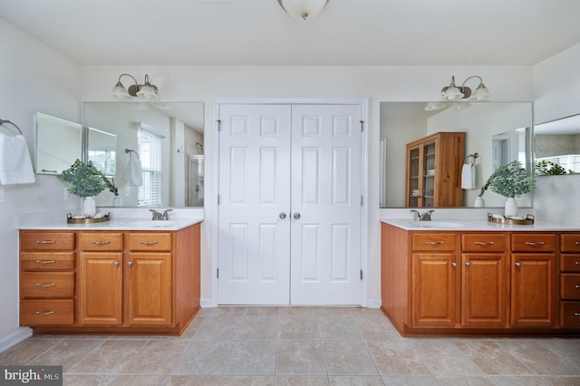 1201 Preserve Ln, Fredericksburg, VA 22401 - full bathroom with two vanities and a stall shower
