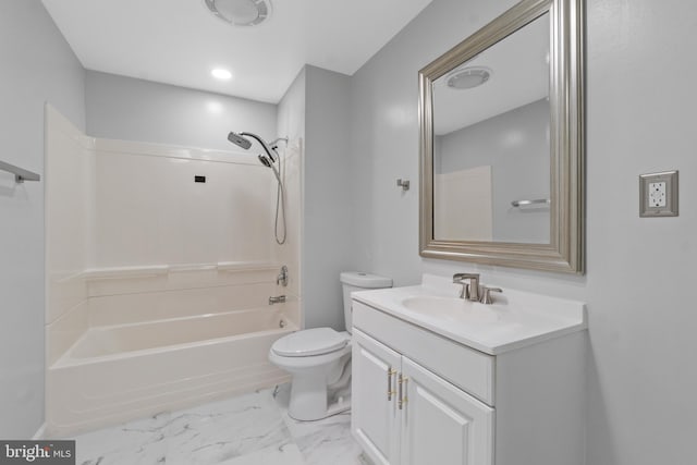 7724 Central Ave, Pasadena, MD 21122 - full bath with vanity, tub / shower combination, and marble finish flooring