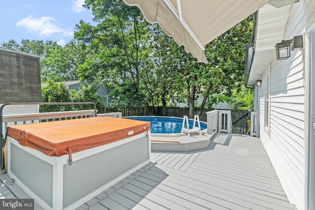 7724 Central Ave, Pasadena, MD 21122 - wooden terrace with a fenced backyard and a hot tub