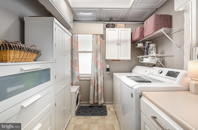 1815 Belle Ave, Dundalk, MD 21222 - laundry room with washing machine and clothes dryer and cabinet space