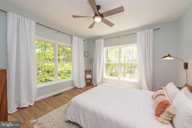 130 Wisp Adventure Rd, Mc Henry, MD 21541 - bedroom with multiple windows, wood finished floors, and ceiling fan