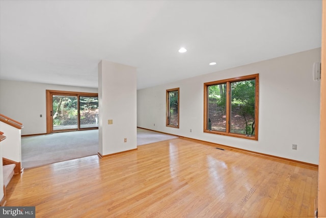 201 Steeplechase Cir, Wilmington, DE 19808 - spare room featuring stairs, wood finished floors, and recessed lighting