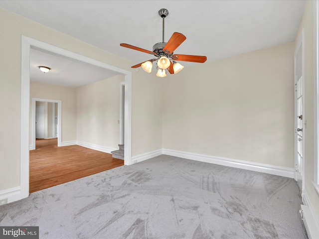 3 S Pine St, Middletown, PA 17057 - empty room featuring carpet floors, ceiling fan, and wood finished floors