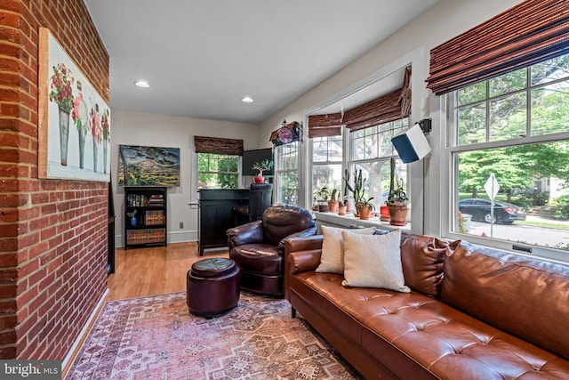 201 Locust St, Moorestown, NJ 08057 - living area with wood finished floors, recessed lighting, and a fireplace