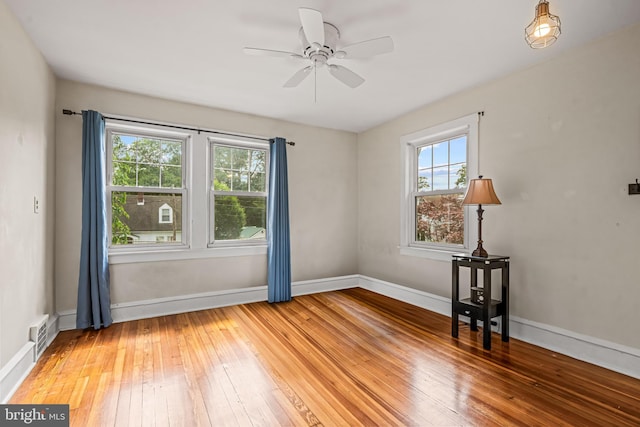 201 Locust St, Moorestown, NJ 08057 - unfurnished room with healthy amount of natural light, light wood-type flooring, and a ceiling fan