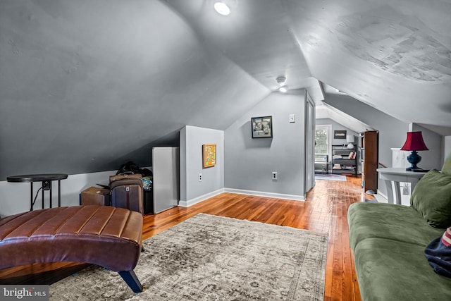 201 Locust St, Moorestown, NJ 08057 - bedroom with hardwood / wood-style flooring and vaulted ceiling