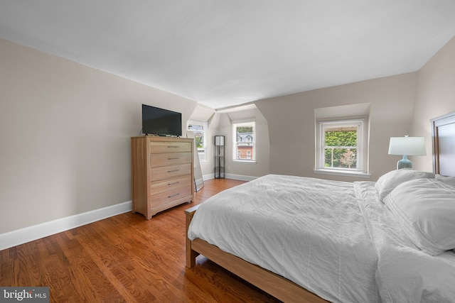 1002 W 9th St, Wilmington, DE 19806 - bedroom with light wood finished floors, multiple windows, and lofted ceiling
