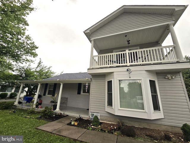 14722 Banks Odee Rd, Newburg, MD 20664 - back of house with a balcony and a porch