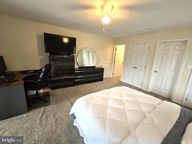 14722 Banks Odee Rd, Newburg, MD 20664 - carpeted bedroom featuring a desk and ceiling fan