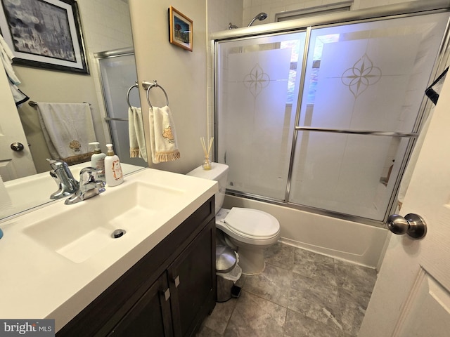 14722 Banks Odee Rd, Newburg, MD 20664 - full bathroom featuring vanity, shower / bath combination with glass door, and stone finish floors