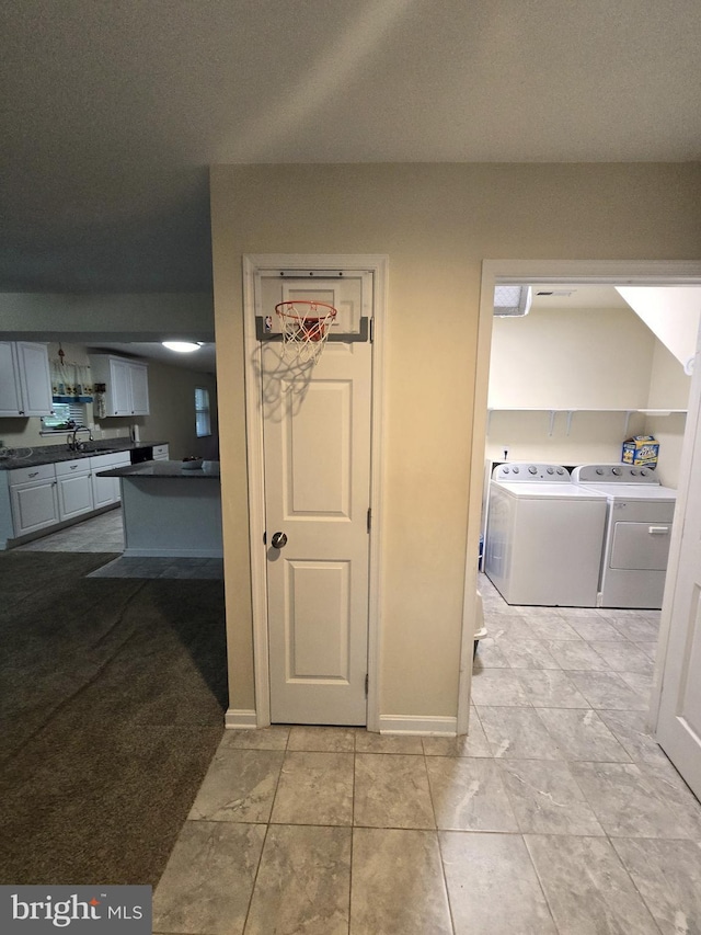 14722 Banks Odee Rd, Newburg, MD 20664 - corridor with independent washer and dryer and baseboards