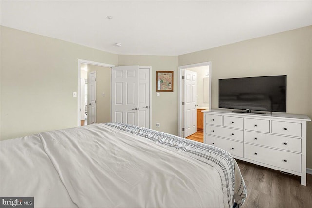 13102 Alpine Dr Unit 2502, Germantown, MD 20874 - bedroom with wood finished floors and ensuite bathroom