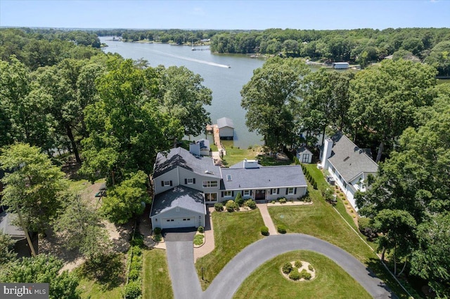 194 Harbor Dr, Lusby, MD 20657 - bird's eye view of a large body of water and a heavily wooded area