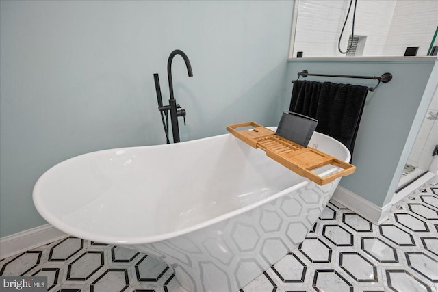 194 Harbor Dr, Lusby, MD 20657 - bathroom view of a freestanding tub and tiled shower