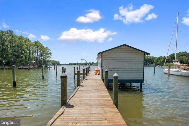 194 Harbor Dr, Lusby, MD 20657 - dock area featuring a water view