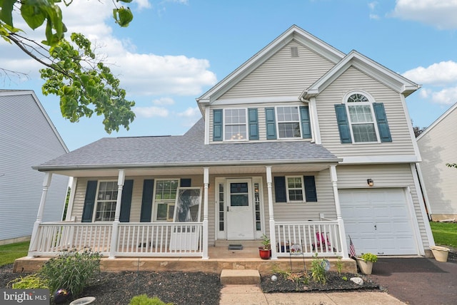 54 Victory Way, Royersford, PA 19468 - traditional-style house with a porch, a shingled roof, an attached garage, and driveway