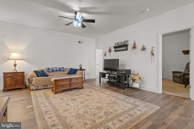 612 Cypress Dr Unit 51, Hanover, PA 17331 - living room featuring ceiling fan and wood finished floors