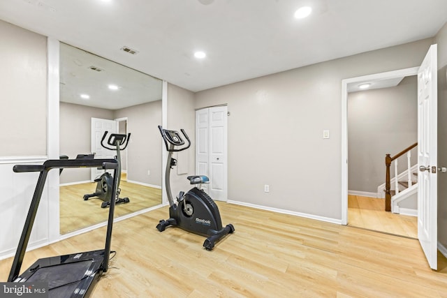 8 Cross Falls Cir, Sparks Glencoe, MD 21152 - workout area with wood finished floors and recessed lighting
