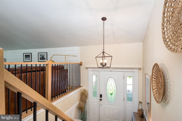 6444 Duhollow Rd, Warrenton, VA 20187 - entryway featuring a chandelier