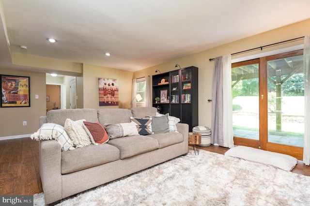 6444 Duhollow Rd, Warrenton, VA 20187 - living area with wood finished floors and recessed lighting