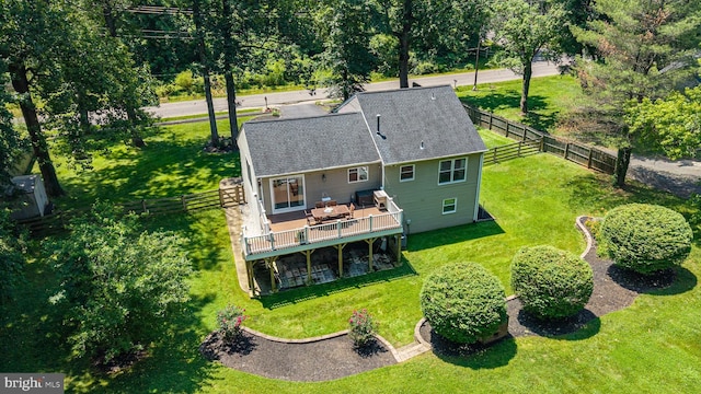 6444 Duhollow Rd, Warrenton, VA 20187 - rear view of house featuring a deck and a fenced backyard