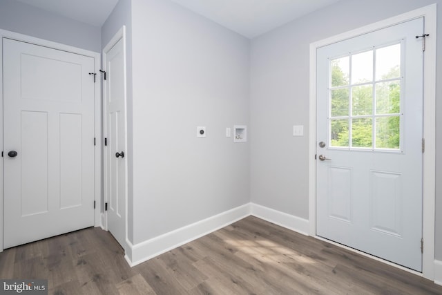 511 E Green St, Oakland, MD 21550 - laundry room featuring electric dryer hookup, washer hookup, and wood finished floors