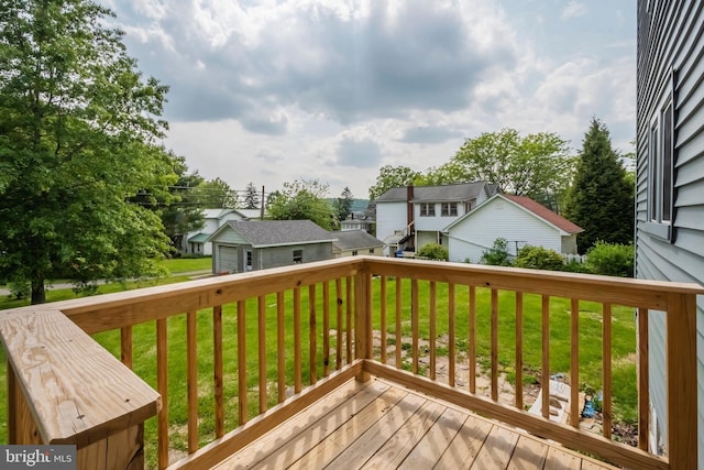 511 E Green St, Oakland, MD 21550 - deck with a lawn, an outdoor structure, and a residential view