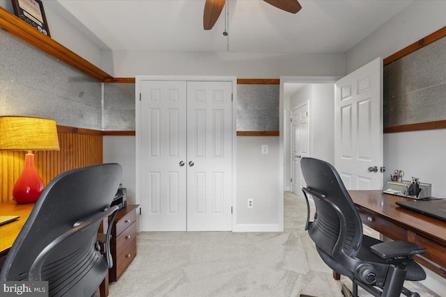 5304 Braddock Ridge Dr, Centreville, VA 20120 - office space featuring a ceiling fan and carpet flooring