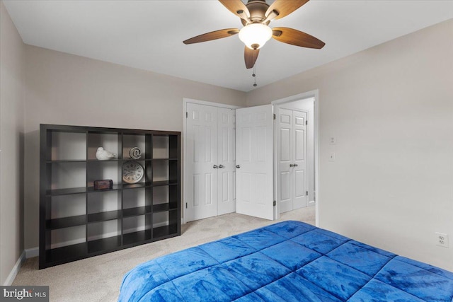 5304 Braddock Ridge Dr, Centreville, VA 20120 - carpeted bedroom with baseboards and ceiling fan