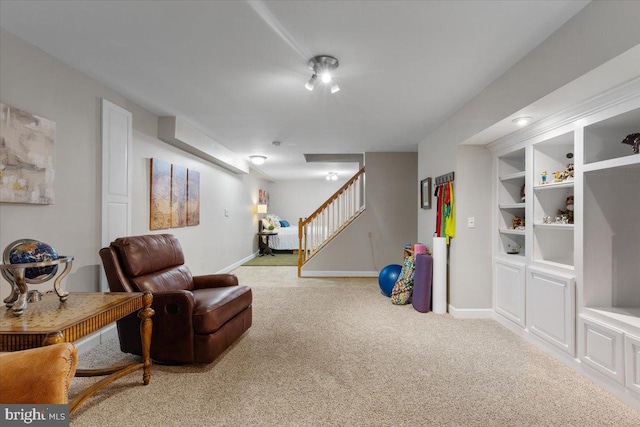 5304 Braddock Ridge Dr, Centreville, VA 20120 - living area with carpet flooring and stairway
