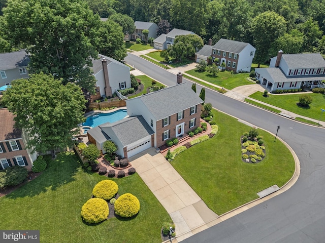 5304 Braddock Ridge Dr, Centreville, VA 20120 - aerial view of residential area featuring a pool