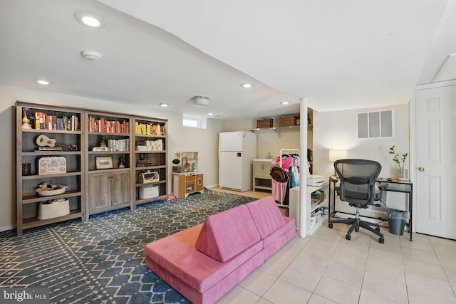 1615 Webster St NE, Washington, DC 20017 - office area with recessed lighting and tile patterned flooring