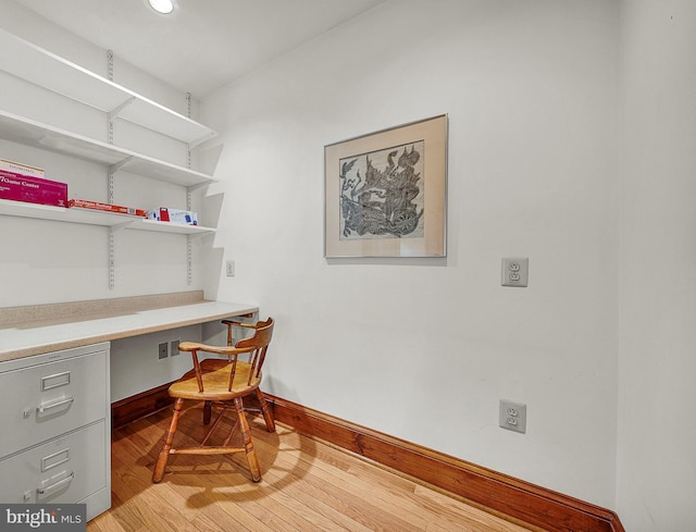 20 Grove Ave, Flourtown, PA 19031 - home office with light wood-style flooring, built in desk, and recessed lighting