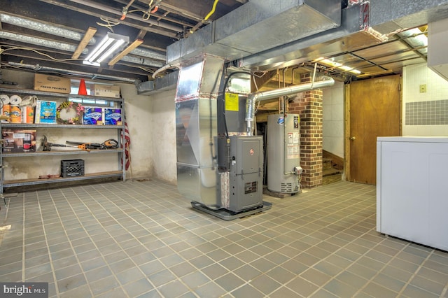 20 Grove Ave, Flourtown, PA 19031 - unfinished below grade area featuring water heater, washer / dryer, and heating unit
