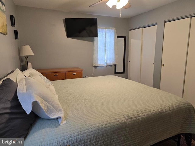 1 Lighthouse Cv, Brigantine, NJ 08203 - bedroom featuring two closets and a ceiling fan