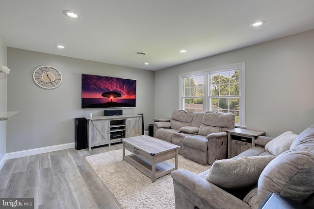 1326 Balsam St, Saint Leonard, MD 20685 - living area featuring light wood-style flooring and recessed lighting