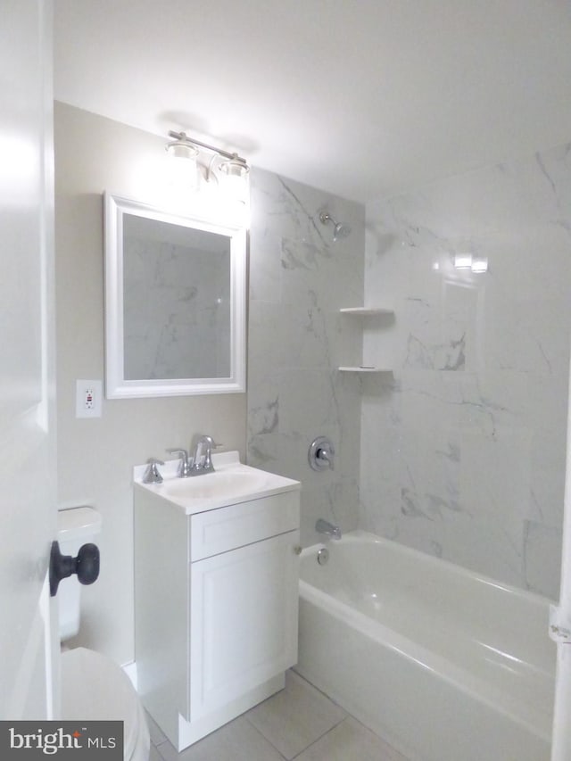 431 N Armistead St N Unit 311, Alexandria, VA 22312 - bathroom featuring vanity, bathing tub / shower combination, and tile patterned flooring