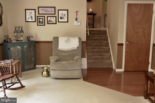 401 Antietam Rd, Reading, PA 19606 - living area with carpet and stairway