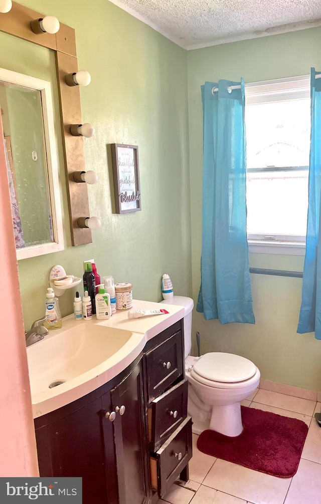 2817 Boyd St, Pennsauken, NJ 08110 - bathroom featuring vanity, tile patterned floors, and a textured ceiling