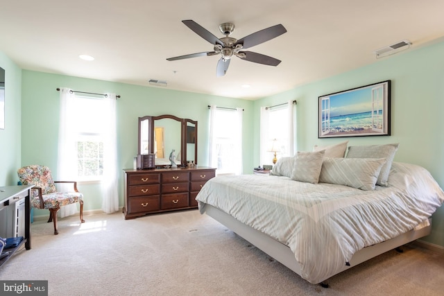 1712 Renaissance Dr, Baltimore, MD 21221 - bedroom featuring light carpet, a ceiling fan, and recessed lighting